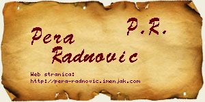 Pera Radnović vizit kartica